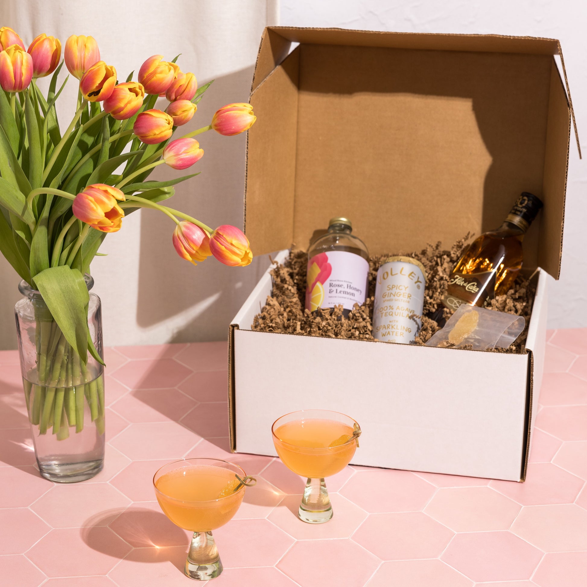 Spring Rum with Rose honey and Lemon Cocktail - American Cocktail Club