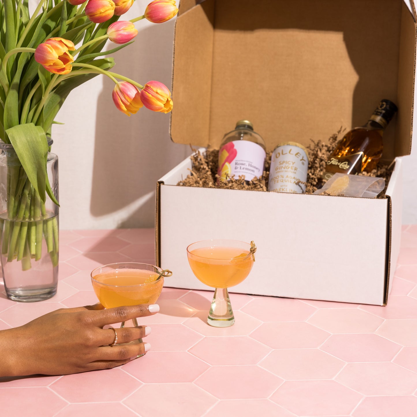 Spring Rum with Rose honey and Lemon Cocktail - American Cocktail Club